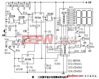 三位數(shù)字顯示電容測(cè)試表集成電路設(shè)計(jì)